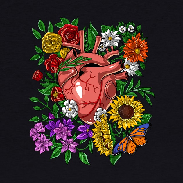 Floral Anatomical Heart by underheaven